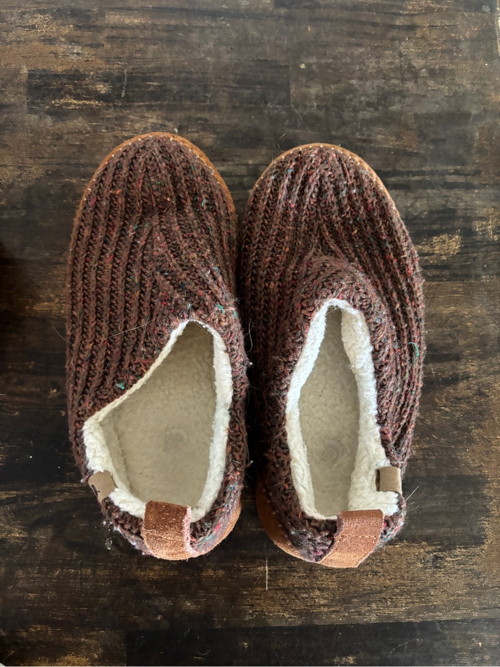 Acorn Brown Knit Slip-On Loafers